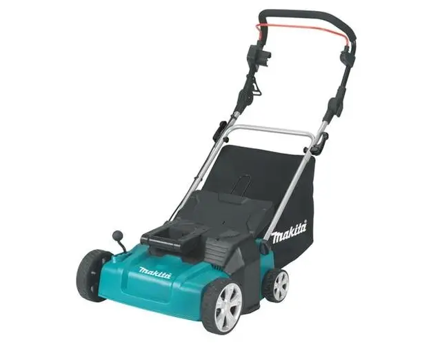 Scarificator electric Makita UV3600, 1800 W, 36 cm latime lucru, 4 trepte inaltime, IPX4, 40 L (Negru/Albastru)