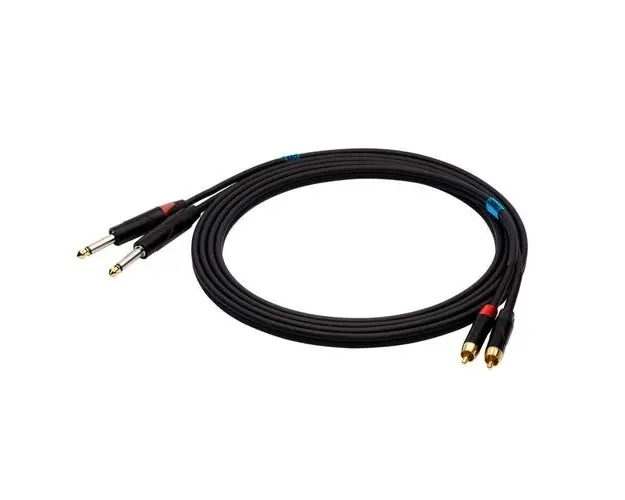 Cablu audio SSQ RCAJM, 2xJack 6.3 mm - 2xRCA, 3 m, Negru