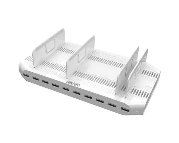 Statie de andocare Unitek Y/2172 10x USB 2.4A 96W (Alb)