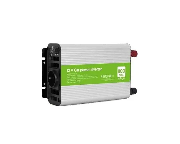 Invertor Energenie EG-PWC800-01, cu sinusoida simulata, Inverter auto, 800W, Schuko x 1, USB 5V 2.1A, baterie 10-16V