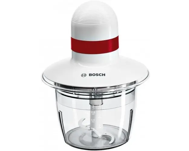 Mini chopper Bosch MMRP1000, 400 W, 1 Viteza (Alb/Rosu)