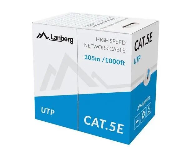 Rola cablu UTP Lanberg 42761, cat.5e, lungime 305m, AWG 24, 100 MHz, solid CCA, ethernet