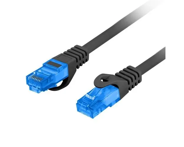 Cablu ecranat S / FTP, Lanberg 42468, cat.6A, mufat 2xRJ45, lungime 1m, AWG 26, 500 MHz, de legatura retea, ethernet, Negru