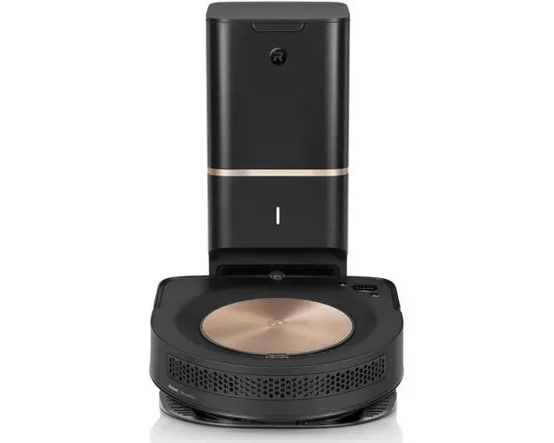 Robot aspirator iRobot Roomba s9+, 10 Harti, Golire automata gunoi, WiFi, Alexa&Google, 3-Stage Cleaning, Senzori scari , Sistem aspirare mecanic+vacuum cu 2 perii (Negru/Auriu)