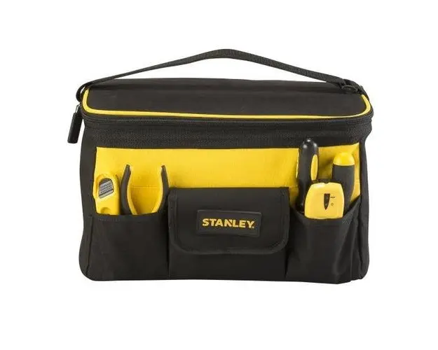 Geanta scule Stanley STST1-73615, Nylon, Cu fermoar, 32 x 21 x 24 cm, Negru/Galben