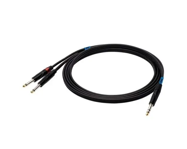 Cablu audio SSQ JSJM, Jack 6.3 mm - 2xJack 6.3 mm, 2 m, Negru