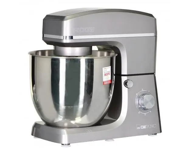 Robot de bucatarie Clatronic KM 3765, Otel/Aluminiu, 10 L, 8 Trepte de viteza, 1500 W (Argintiu)