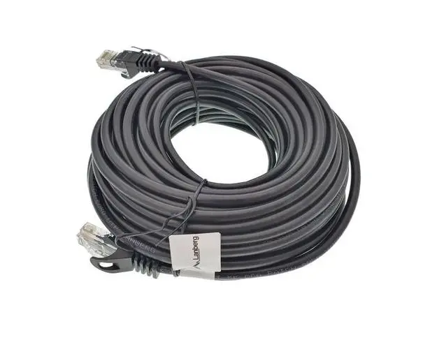 Cablu UTP, Lanberg 40676, cat 5e, lungime 15m, mufat 2xRJ45 AWG 26, 100 MHz, de legatura retea, ethernet, Negru