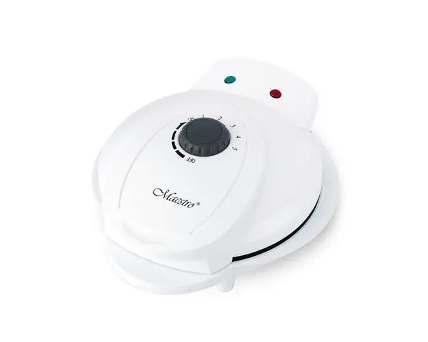 Aparat de facut waffle Maestro MR-715, 1000W, 18cm, Termostat, Placi Antiaderente (Alb)