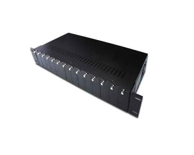 Media Convertor, Digitus, 14 sloturi, 2U (Negru)