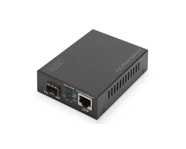 Convertor media, Digitus, Gigabit Ethernet PoE+ SFP, DN-82140