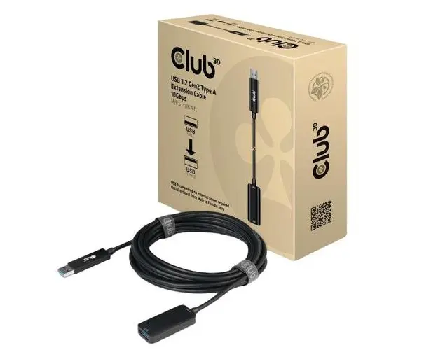 Cablu prelungitor Club3D CAC-1411, USB3.2 Gen2 tip A 10Gbps M/F, 5m (Negru)