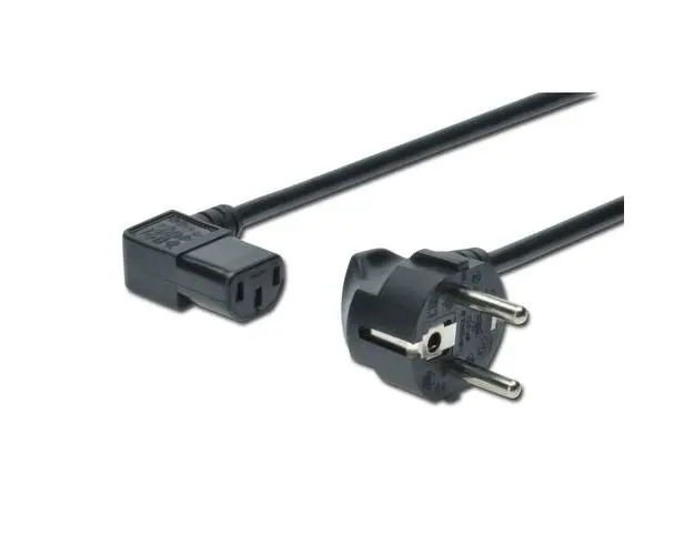 Cablu de alimentare Assmann, CEE 7/7 (Typ-F) - C13, unghi de 90 1,8 m Negru