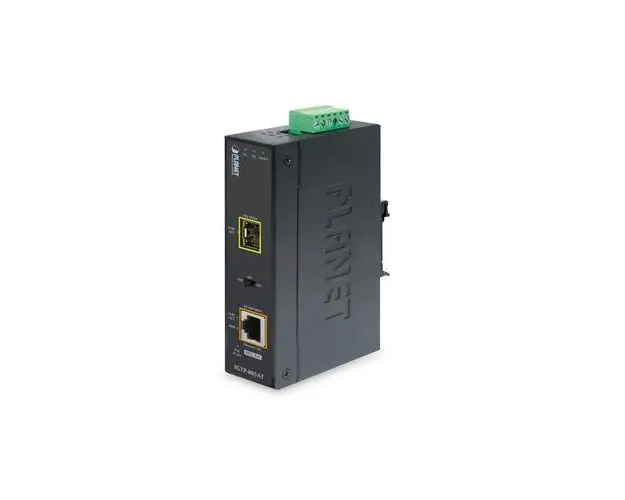 Convertor media industrial, Planet, Gigabit Ethernet IGT-805AT, Negru