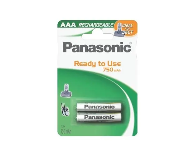 Acumulator Panasonic DECT AAA R3 750mAh 1.2V HHR-4MVE/2BD, 2 bucati
