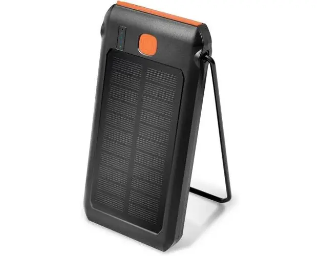 Acumulator Extern Solar Logilink, 10000mAh, Lanterna, USB, USB-C (Negru)