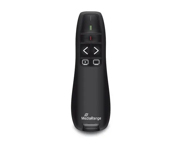 Pointer cu laser MediaRange MROS220, Wireless, Lumina rosie, 5 butoane (Negru)