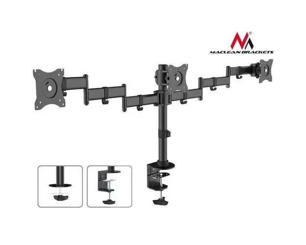 Suport 3 monitoare Emtex MC-691, 27inch, 8 Kg (Negru)
