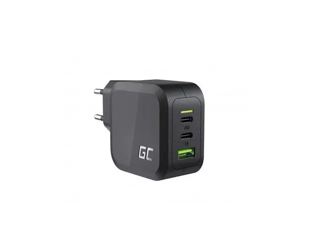 Incarcator retea Green Cell CHARGC08, PowerGaN, 65W, USB-C, USB-A (Negru)