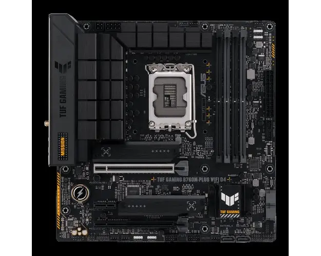 Placa de baza ASUS TUF GAMING B760M-PLUS WIFI, LGA1700, 4x DDR5, 1x DisplayPort, 1x HDMI, 2x PCIe x16, 1x PCIe x1, 2x M.2, WIFI 6, 2.5Gbps LAN, ATX