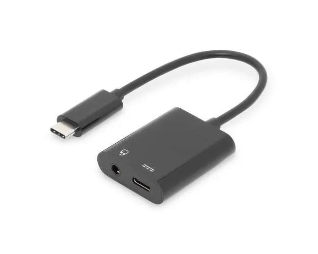 Cablu splitter Assmann AK-300400-002-S, USB tip C - USB tip C/Jack 3,5mm