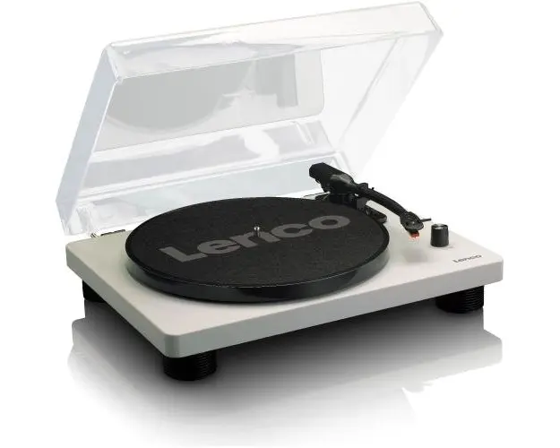 Pick-Up Lenco LS-50, Amplificator stereo si pre-amplificator integrat, Doza MM, Semiautomat, USB pt PC, Belt Drive, Difuzoare incorporate, Gri