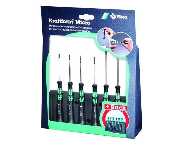 Set complet de 6 surubelnite de precizie Wera 05118150001 (Verde/Negru)