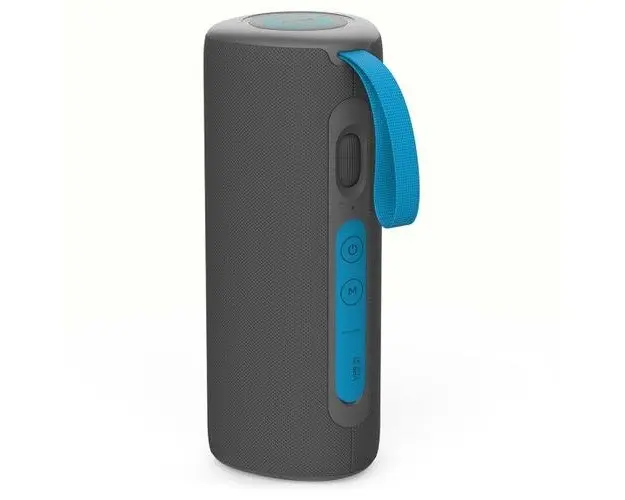 Boxa portabila Boompods Rhythm, Bluetooth, 24W, AUX, Waterproof IPX5, Lumini LED (Gri/Albastru)