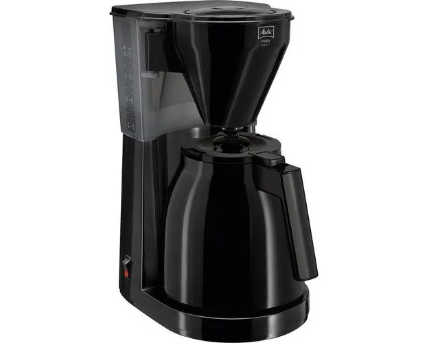 Cafetiera Melitta Easy II THERM, Cana termica, Filtru pivotant, Sistem antipicurare, 1.25L (Negru)