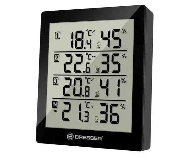 Statie meteo Bresser 7000020CM3000, termometru, higrometru, 3 senzori externi