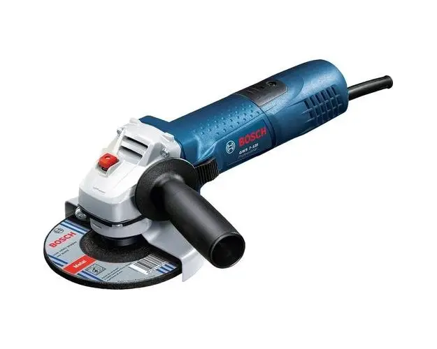 Polizor unghiular Bosch Professional GWS 7-125, 720 W, 11.000 RPM, 125 mm diametru disc, M14 arbore slefuit, aparatoare protectie, cheie splinturi, flansa prindere, maner suplimnetar, piulita strangere