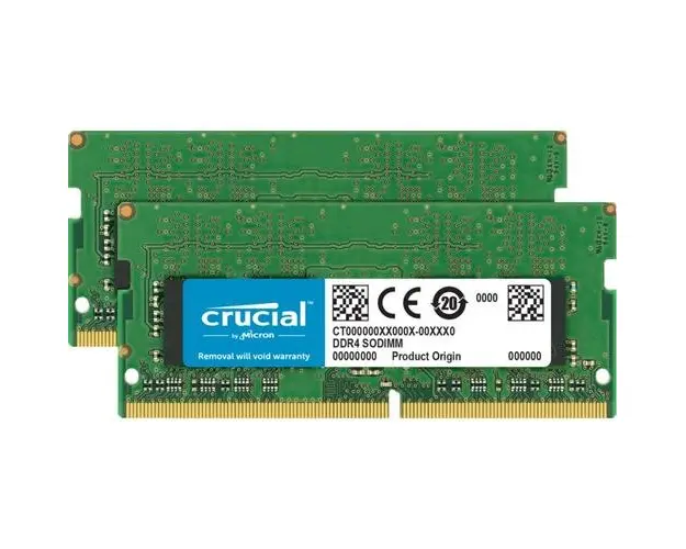 Memorii laptop Crucial, DDR4, 64GB (2 x 32 GB), 3200 MHz, CL22, 1.2V, Dual Channel Kit