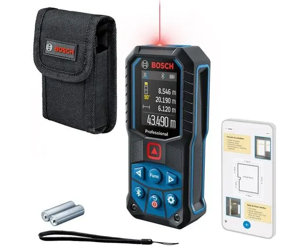 Telemetru cu laser Bosch Professional GLM 50-27 C, 50 m domeniu masurare, 635 nm dioda laser, ± 1.5 mm precizie, IP 65, 1/4inch filet stativ, Bluetooth 4.2