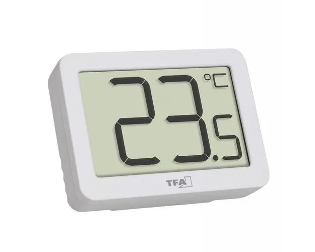 Termometru de camera TFA Dostmann 30.1065.02, cu suport magnetic (Alb)