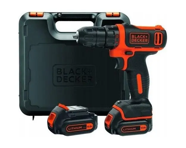 Masina de gaurit Black&Decker BDCDD12KB, 10.8 V, 2 baterii de 1.5 Ah, Cuplu 26 Nm, Viteza rotatie 550 (Negru/Portocaliu)