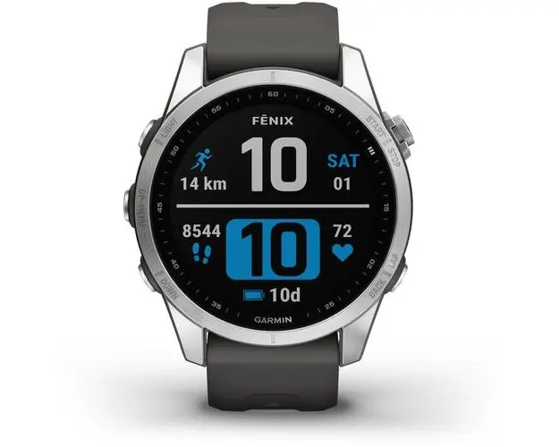 Ceas activity tracker Garmin Fenix 7S, 42 mm, Bluetooth, Android/iOS, Rezistenta la apa, Argintiu