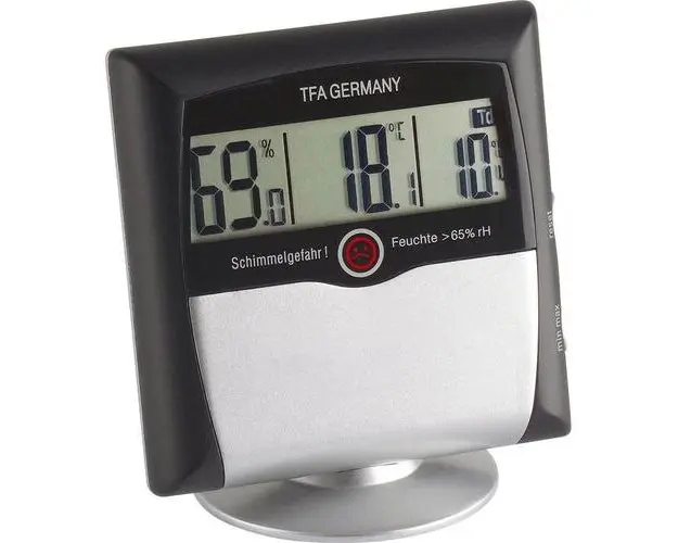 Termohigrometru TFA Dostmann 30.5011 (Negru/Argintiu)