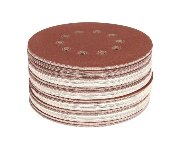 Set 100 bucati hartie abraziva Micul Fermier, diametru 215 mm, P180, 10 gauri, pentru slefuitor