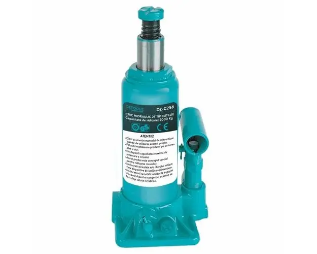 Cric hidraulic DETOOLZ DZ-C256, tip butelie, 2T (Albastru)