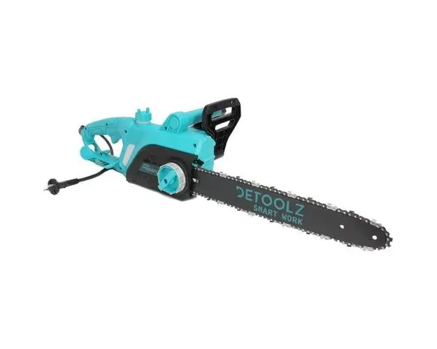 Drujba electrica DETOOLZ DZ-D102, 2.000 W, 230 V, 40 cm lungime, 3/8inch lant, 13 m.s viteza lant (Negru/Albastru)