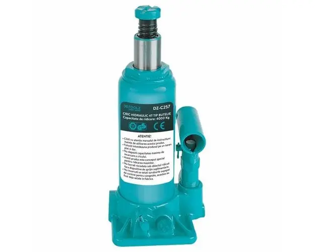 Cric hidraulic DETOOLZ DZ-C257, tip butelie, 4T (Albastru)