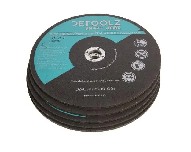 Set 10 discuri abrazive pentru metal Detoolz DZ-C310-S010-G01, diametru 230 mm