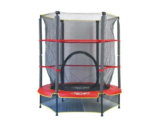 Trambulina TECHFIT 140 cm, Greutate maxima 150 Kg (Negru/Rosu)