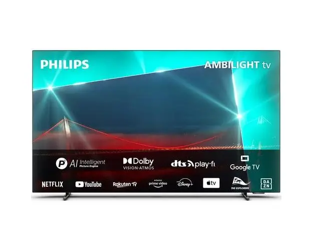 Televizor OLED Philips 122 cm (48inch) 48OLED718/12, Ultra HD 4K, Smart TV, Ambilight, WiFi, CI+