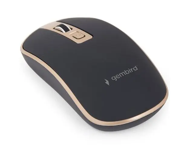 Mouse wireless Gembird MUSW-4B-06-BG, 1600, Negru/Auriu