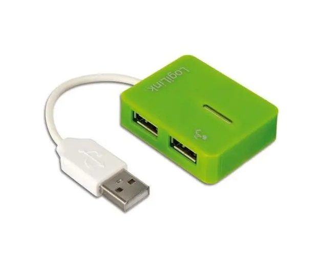 Hub USB LogiLink , 2.0 , 4- porturi ,''Smile'', Verde