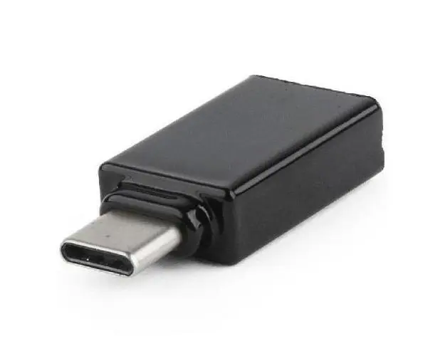 Adaptor Gembird, USB 2.0 Type-C (T) la USB 2.0 (M), Negru, A-USB2-CMAF-01