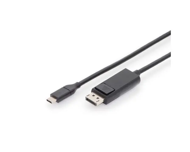 Cablu adaptor USB tip C Assmann AK-300333-020-S, tip C la DP 2 m, Negru