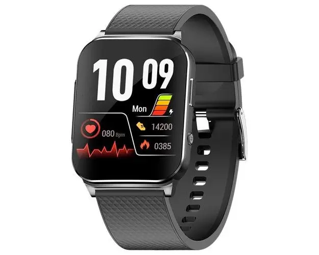 Smartwatch iSEN EP03, 1.83inch IPS HD, ECG, Ritm cardiac, Presiune sanguina, Glicemie, Oxigen, Monitorizare somn, Bt v5.1, IP67, 185mAh, Negru