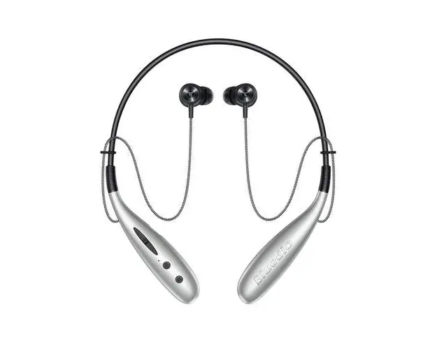 Casti Alergare Bluedio Hn+, Bluetooth in-ear cu guler, Difuzor de 13mm, 116dB, 32Ω, Microfon, Slot memorie, Bluetooth v5.0, Design magnetic (Argintiu)
